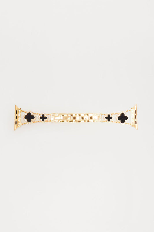 Gold Black Clover Watch Band