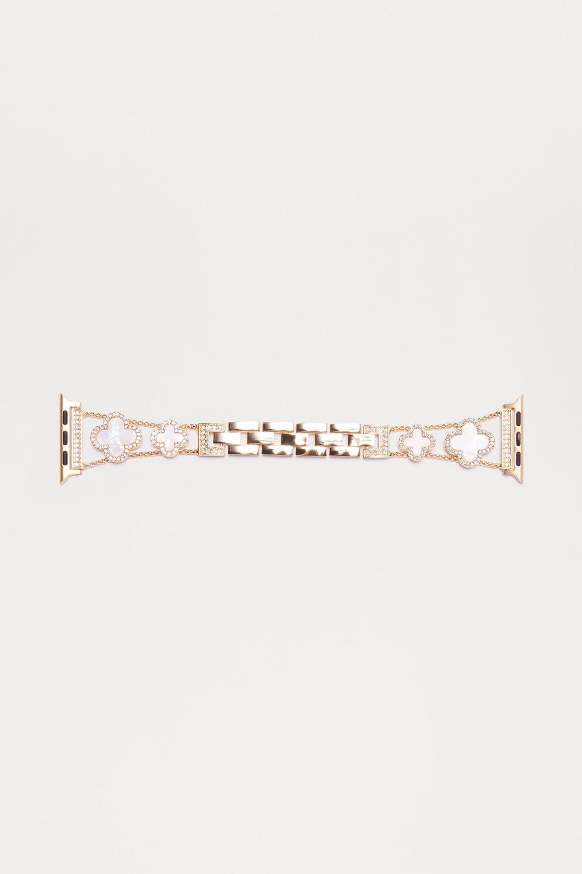 Gold White Clover Watch Band