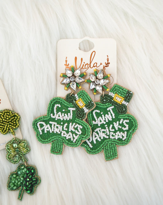 Saint Patrick’s Day Beaded Earrings