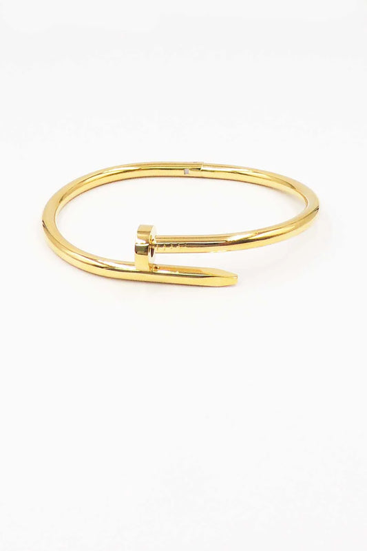 Stainless Steel Open Nail Hinged Bangle