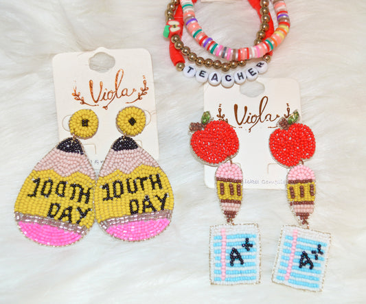 Paper and Pencil Teacher Earrings