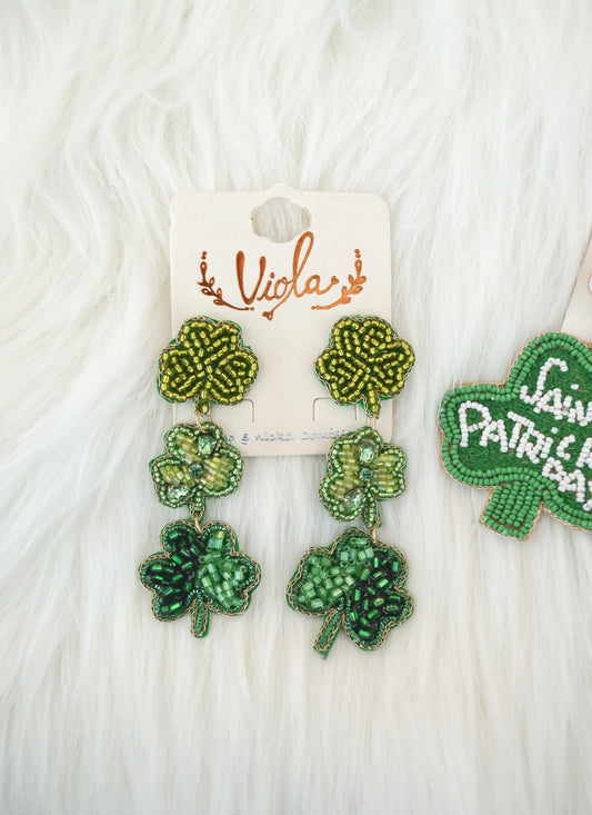 Shamrock Beaded Earrings
