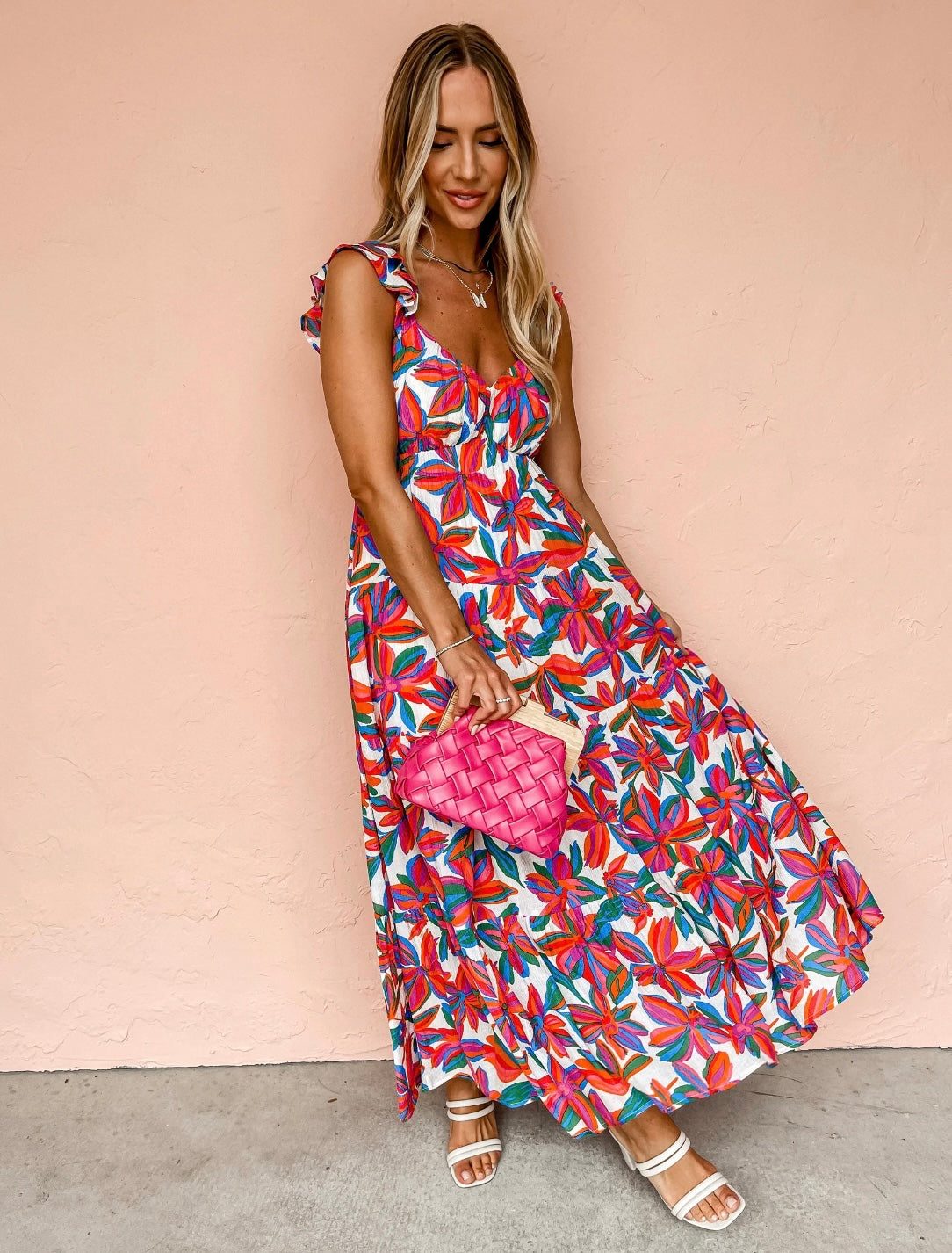 Red Floral Maxi Dress