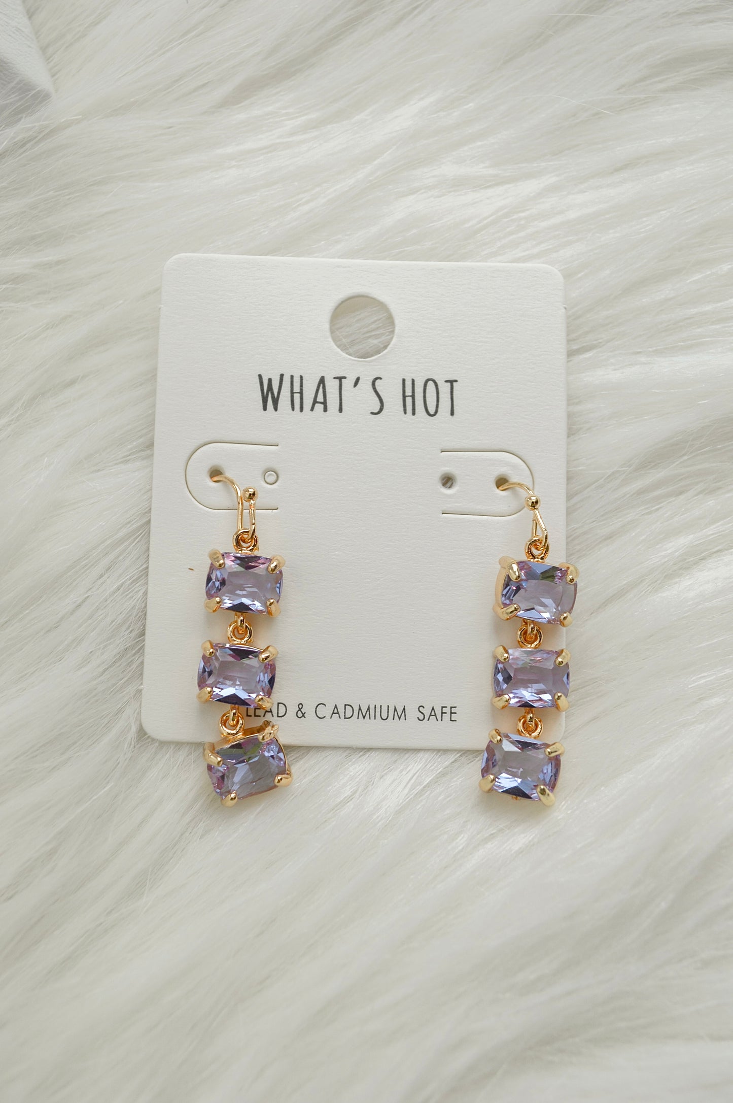 Lavender Crystal Drop Earrings