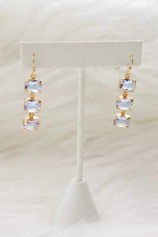 Lavender Crystal Drop Earrings