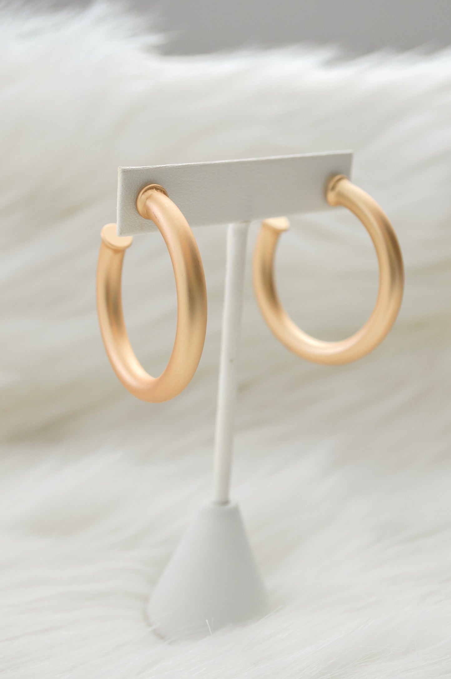 Matte Gold Hoops