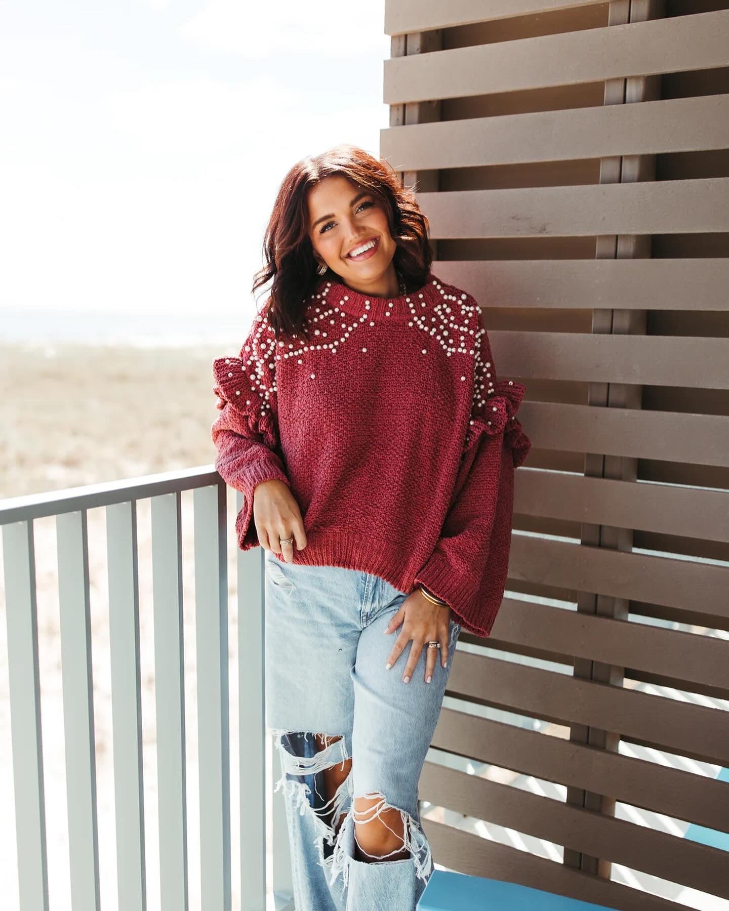 Sangria Embellished Sweater