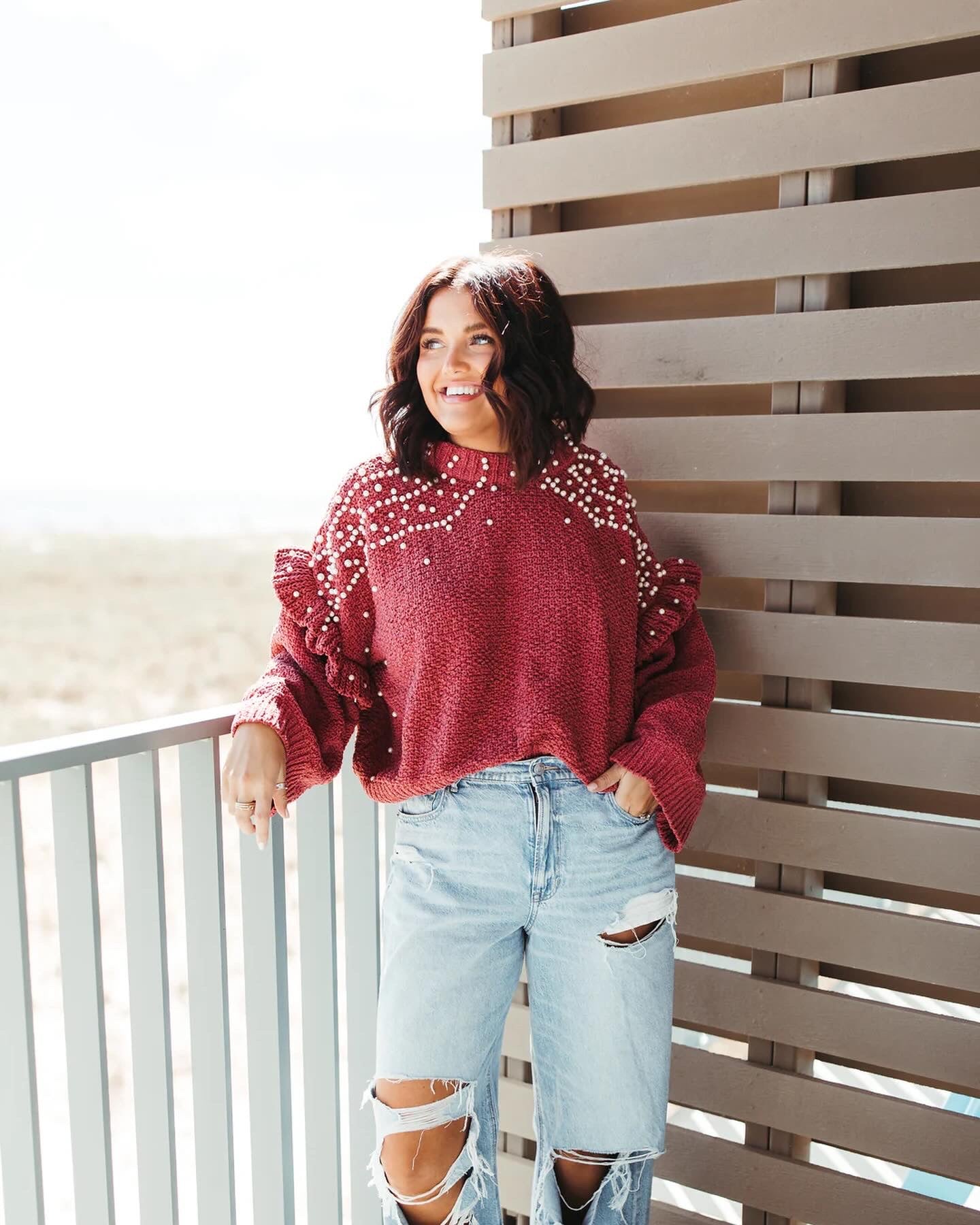 Sangria Embellished Sweater