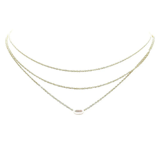 Three Layered Freshwater Pearl Necklace