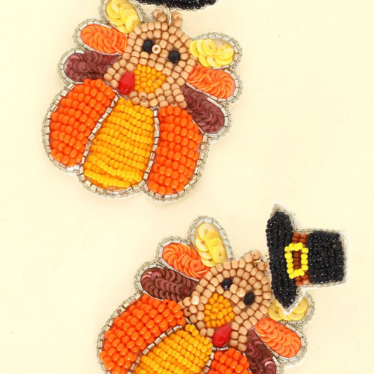 Beaded Turkey Earrings