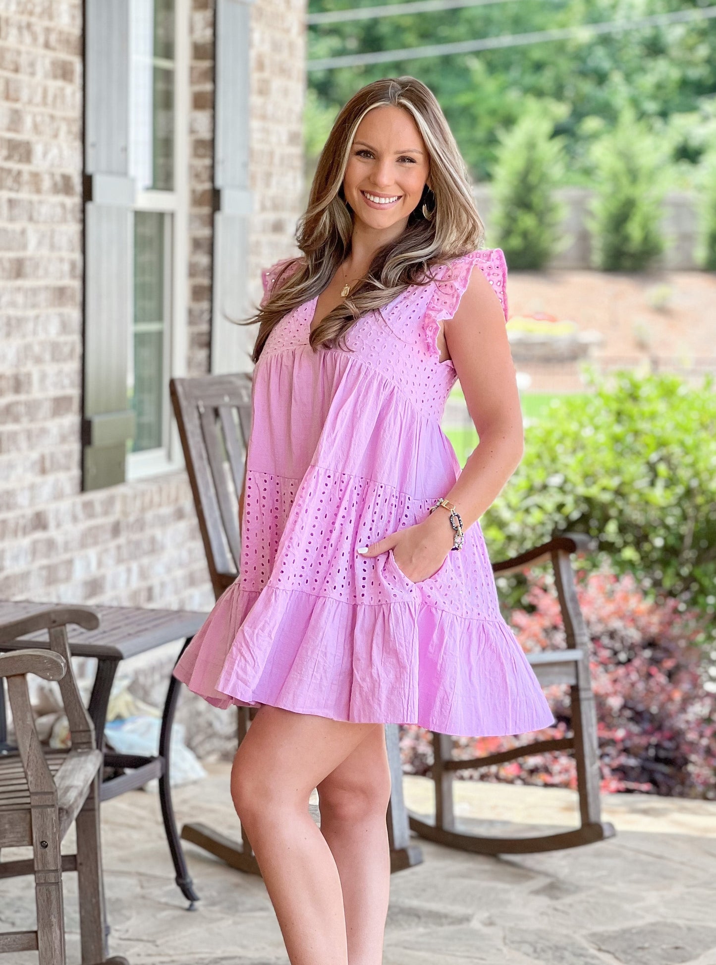 Lilac Eyelet Romper