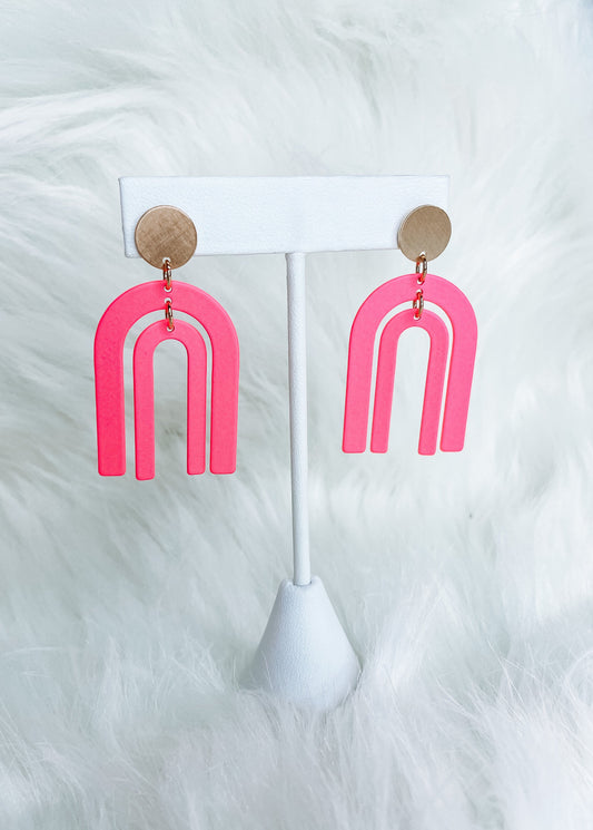 Hot Pink Drop Earrings