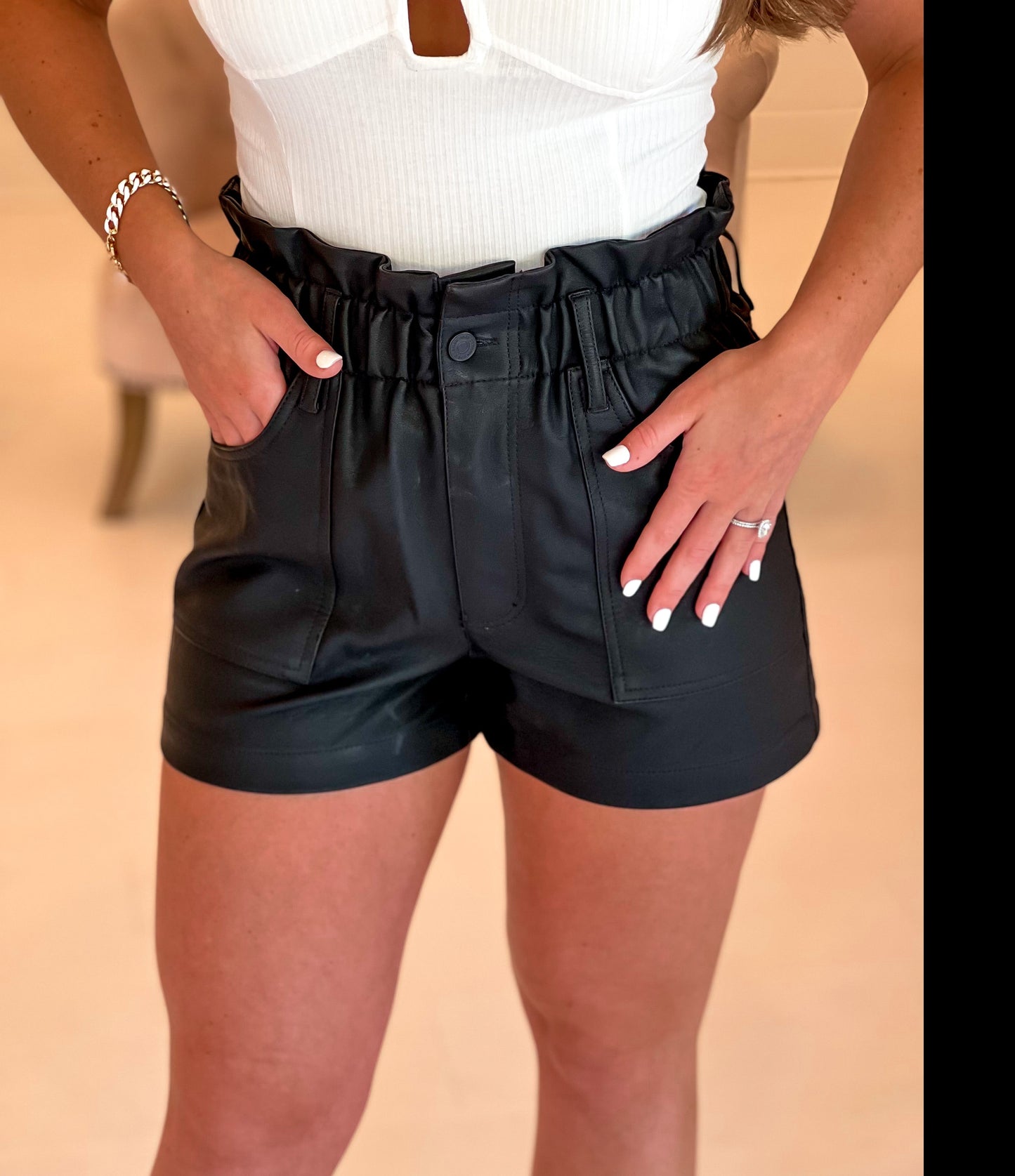 Black Leather Shorts