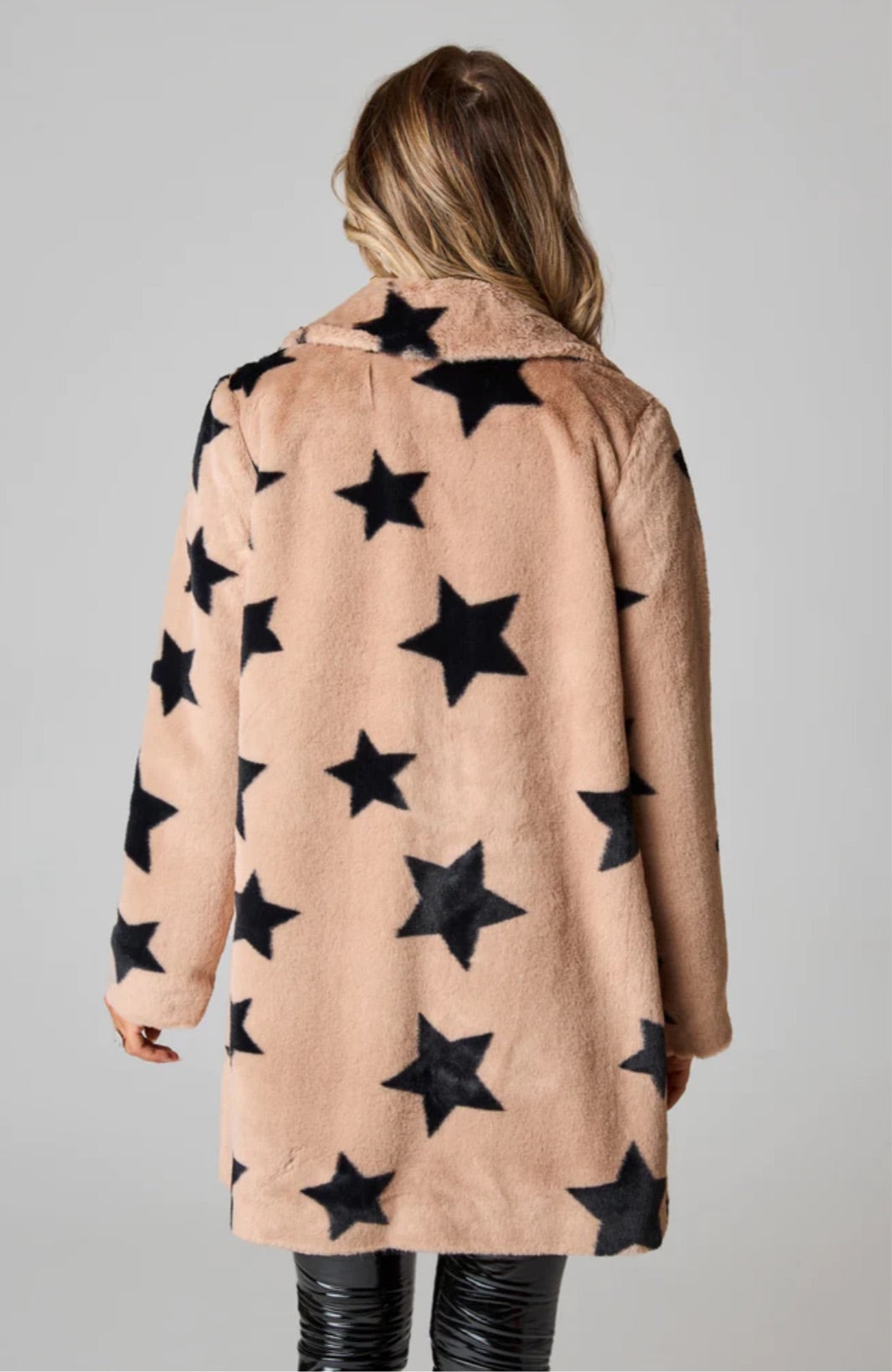 Star Faux Fur Coat