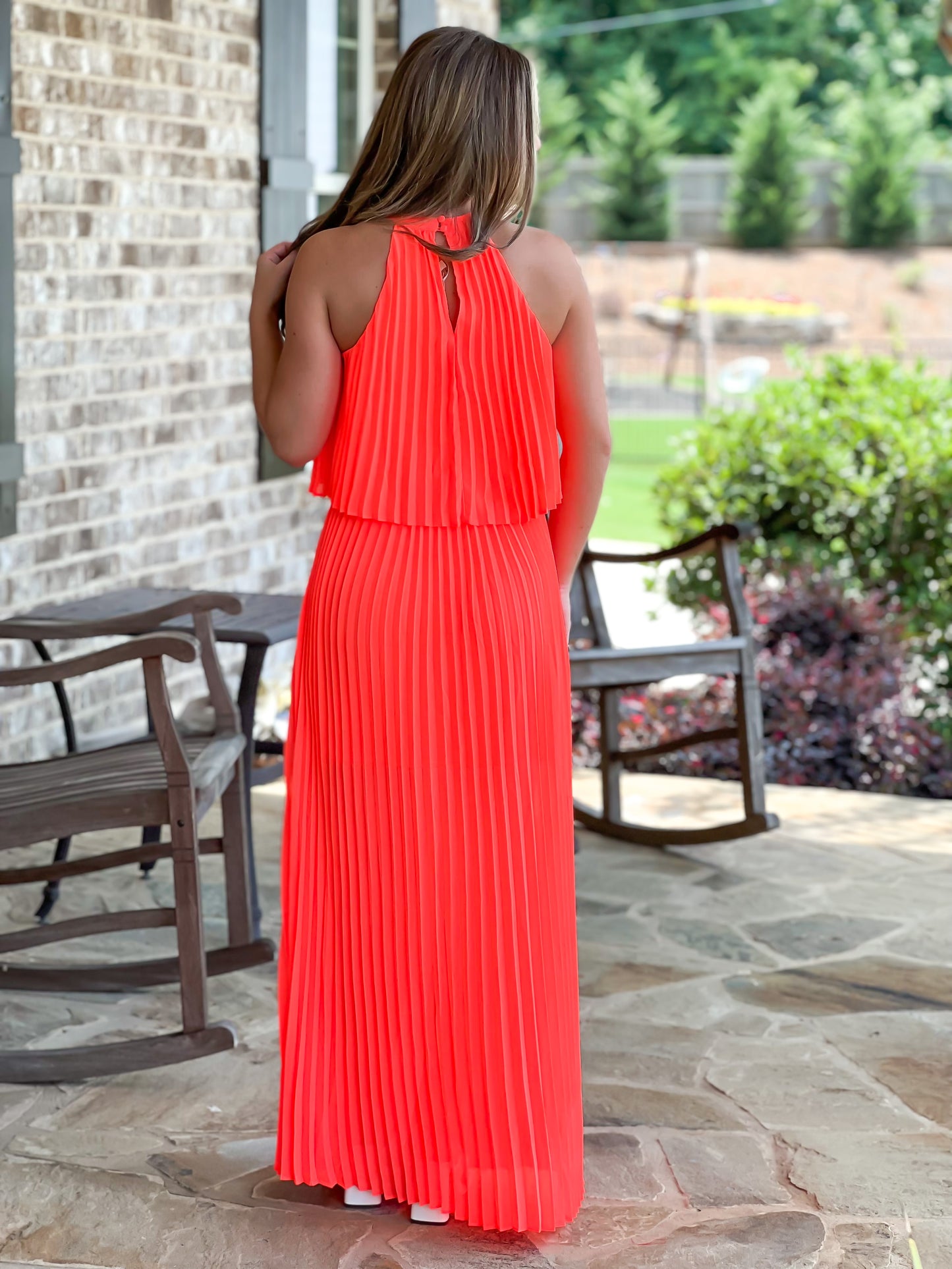 Neon Coral Maxi Dress